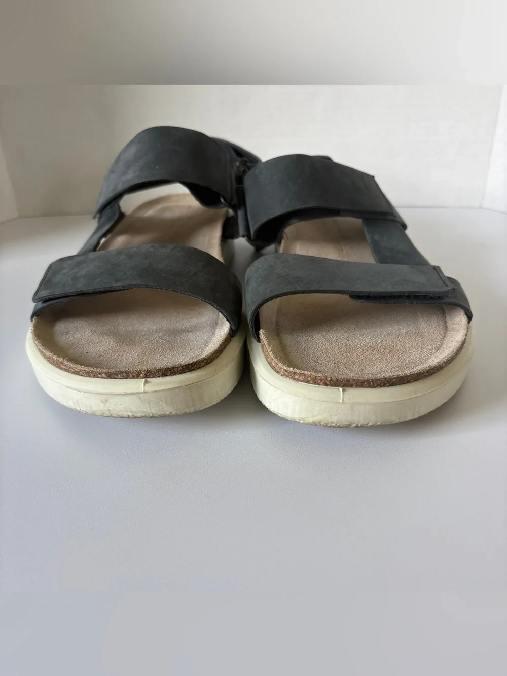 ECCO Corksphere Black Leather Sandals